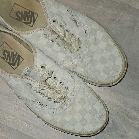 Vans Tan Authentic Mono Checkerboard Shoe - Picture 1 of 6